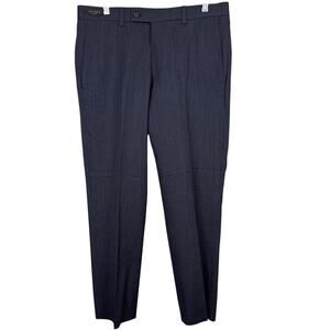 Ted Baker Men's 100% Lightweight Wool Slacks Flat Front Gray Tonal Size 33/31